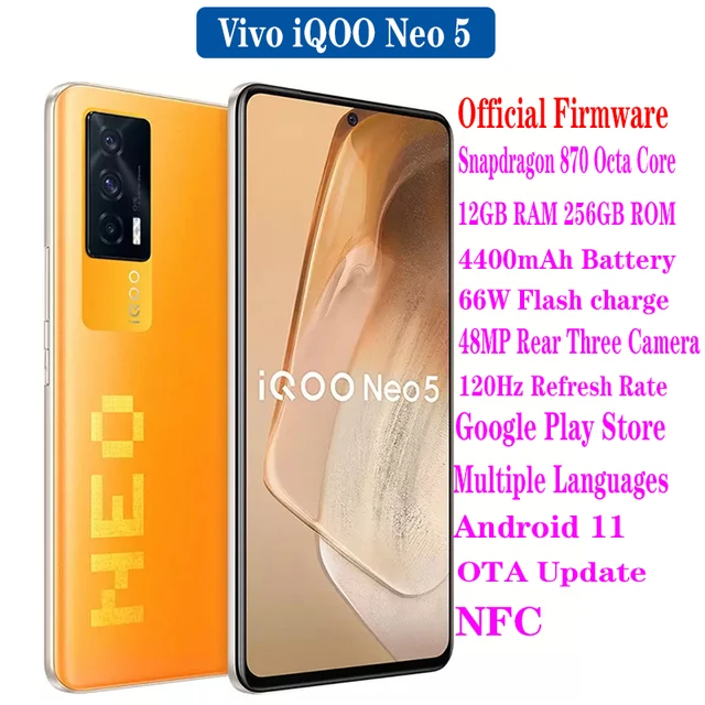 Original Vivo Iqoo Neo 5 5g Mobilephone 120hz 8gb 12gb Ram 128gb 256gb Rom  Snapdragon 870 66w Amoled 48mp Rear Camera Android 11 - Mobile Phones -  AliExpress