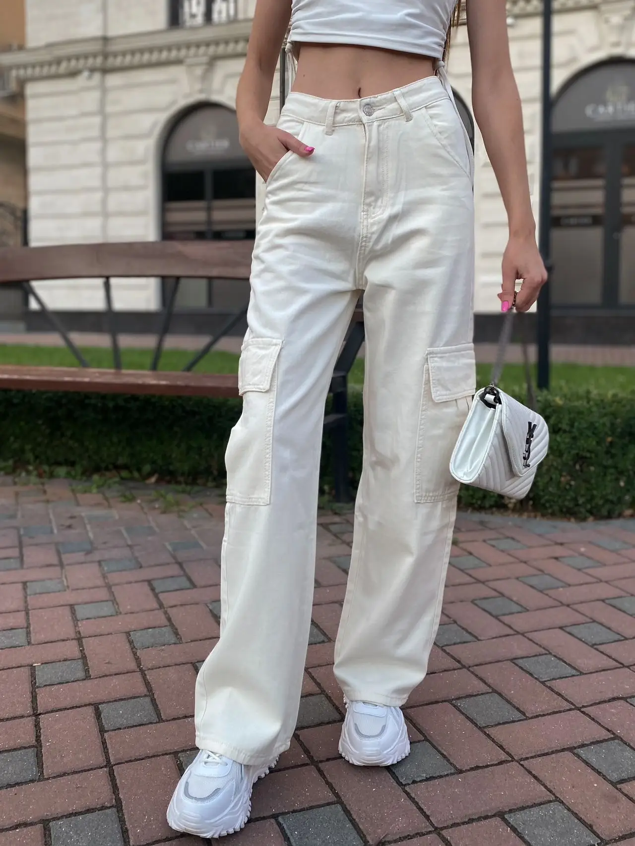 ZHISILAO High Waist Straight Cargo Jeans Women Vintage Harajuku Pocket Streetwear Full Length Denim Pants 2023