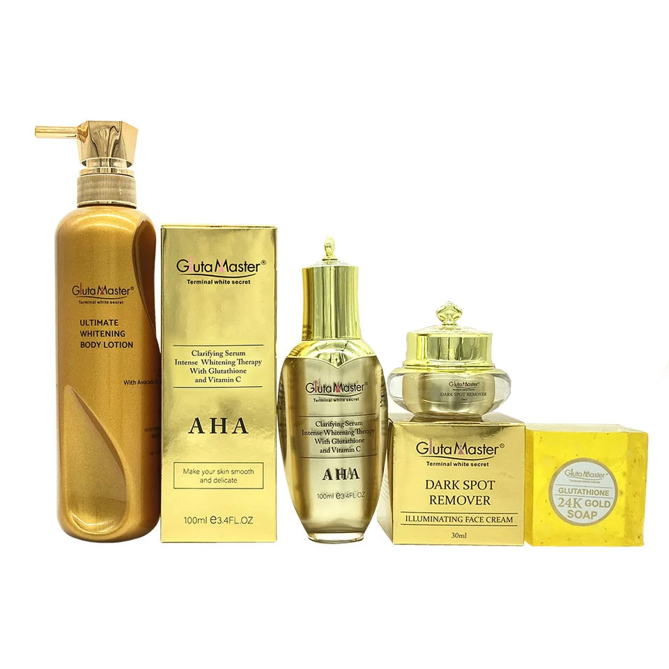 Gluta Master AHA Glowing Skin Set Hydrate Even Skin Tone Remove Dark Spots Clarifying Intense Rapid Fading Skin Care Set