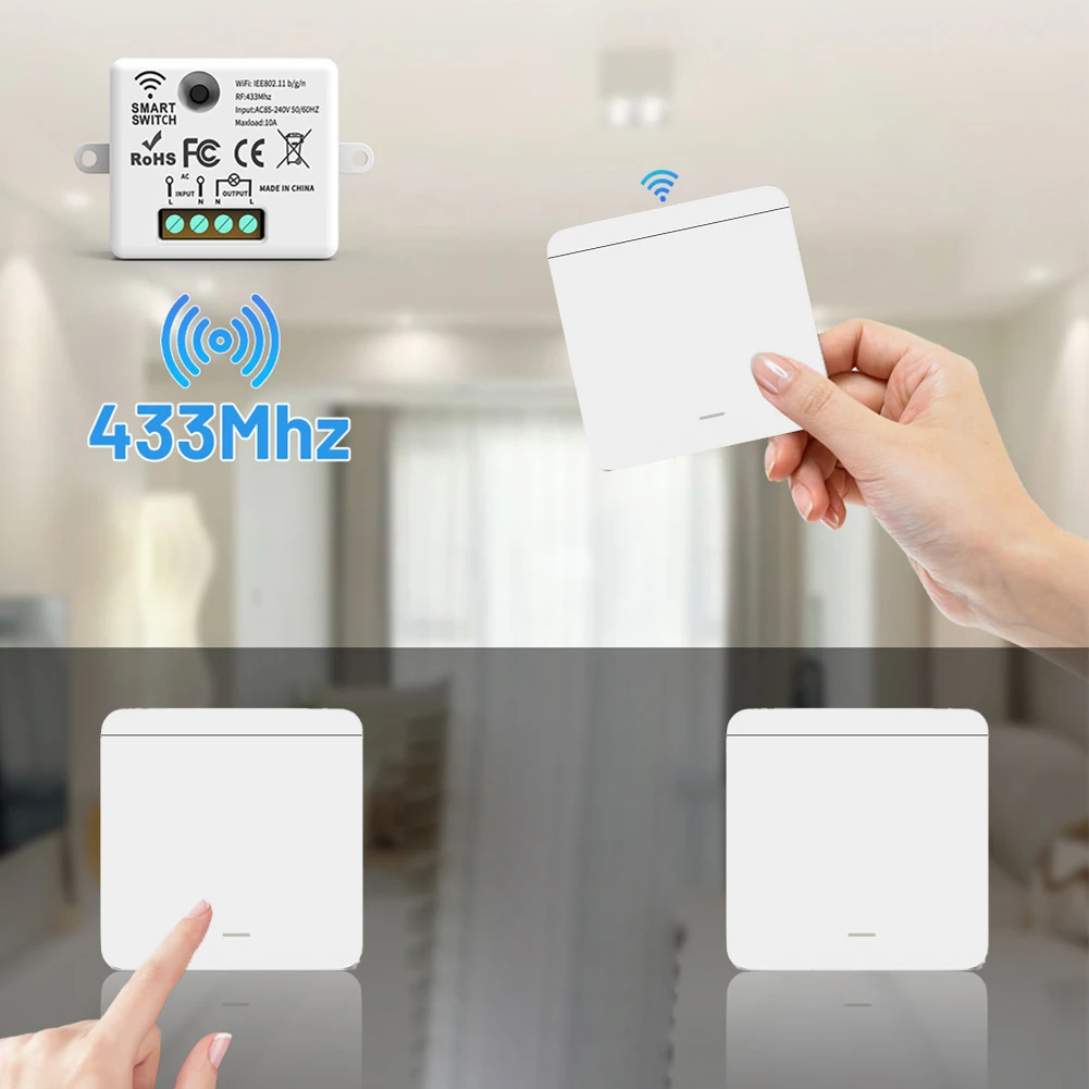 433MHz Wireless Switch Battery Powered Switch Easy Installation Hassle-free Operation Safety And Peace Of Mind