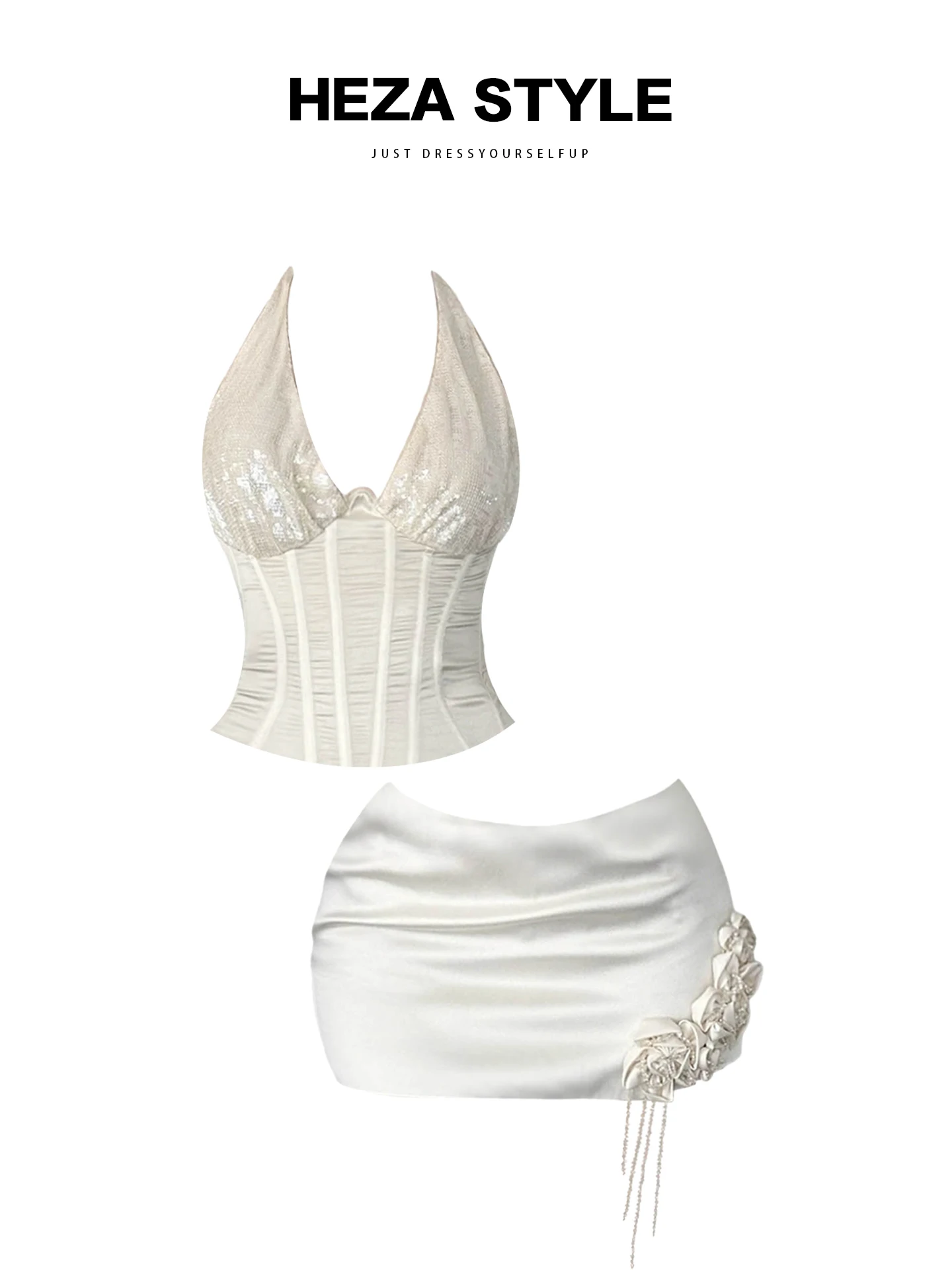 

Женский комплект из топа и юбки с кружевным волокном, большие размеры, облегающий осенний наряд с цветочным принтом Pure Desire Sle