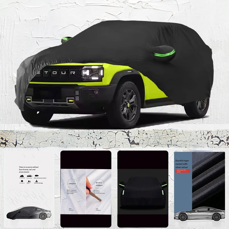 

For Jetour T3 Traveller 2024 Anti-UV Sun Shade Rain Snow Resistant Dustproof Car umbrella Full Car Cover Outdoor Protection