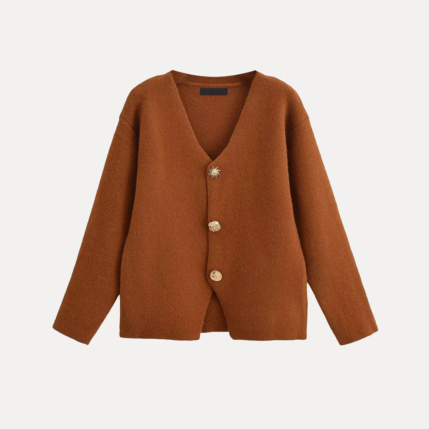 

Comfortable V-Ne Sweater Jaet Women's Faion Metal Bule Decoration Commute Sle Autumn Winter Polyester Fiber Long Sl...