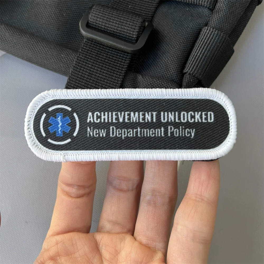 ACHIEVEMENT UNLOCKED New Department Policy Morale Tactical Patch Military Army Armband Backpack Printed Hook and Loop Sticker