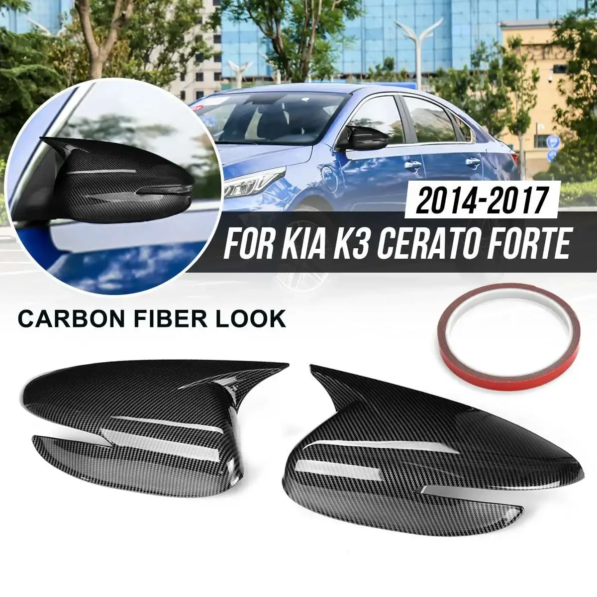 

Door Side Rearview Mirror Cover With Horn For Kia K3 Cerato Forte 2014-2017 Rearview Mirror Cover Shell Housing Car Accessories