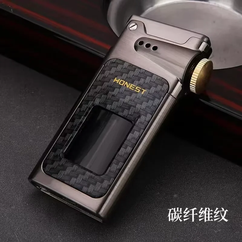 2026 Creative Ejection Ignition Lamp oil Lighter Transparent Large Capacity Fuel Tank Retro High-end Lighter Unique Appearance