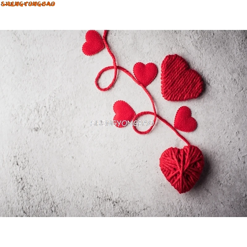 SHENGYONGBAO Valentine's Day Photography Backdrops Wooden Board Flower Party Backgrounds Birthday Decor Photo Backdrop QMH-02