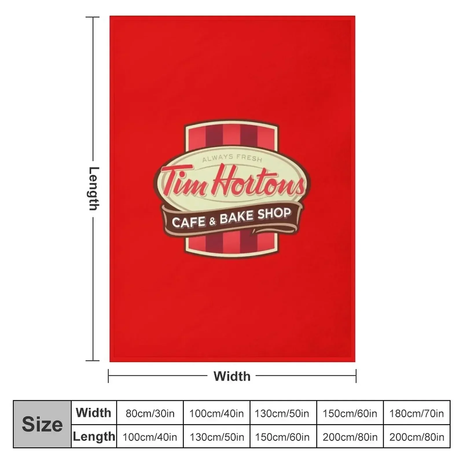 Tim Hortons Canadian Coffee Chain design Throw Blanket couch cozy soft plush fuzzy picnic outdoor blanket