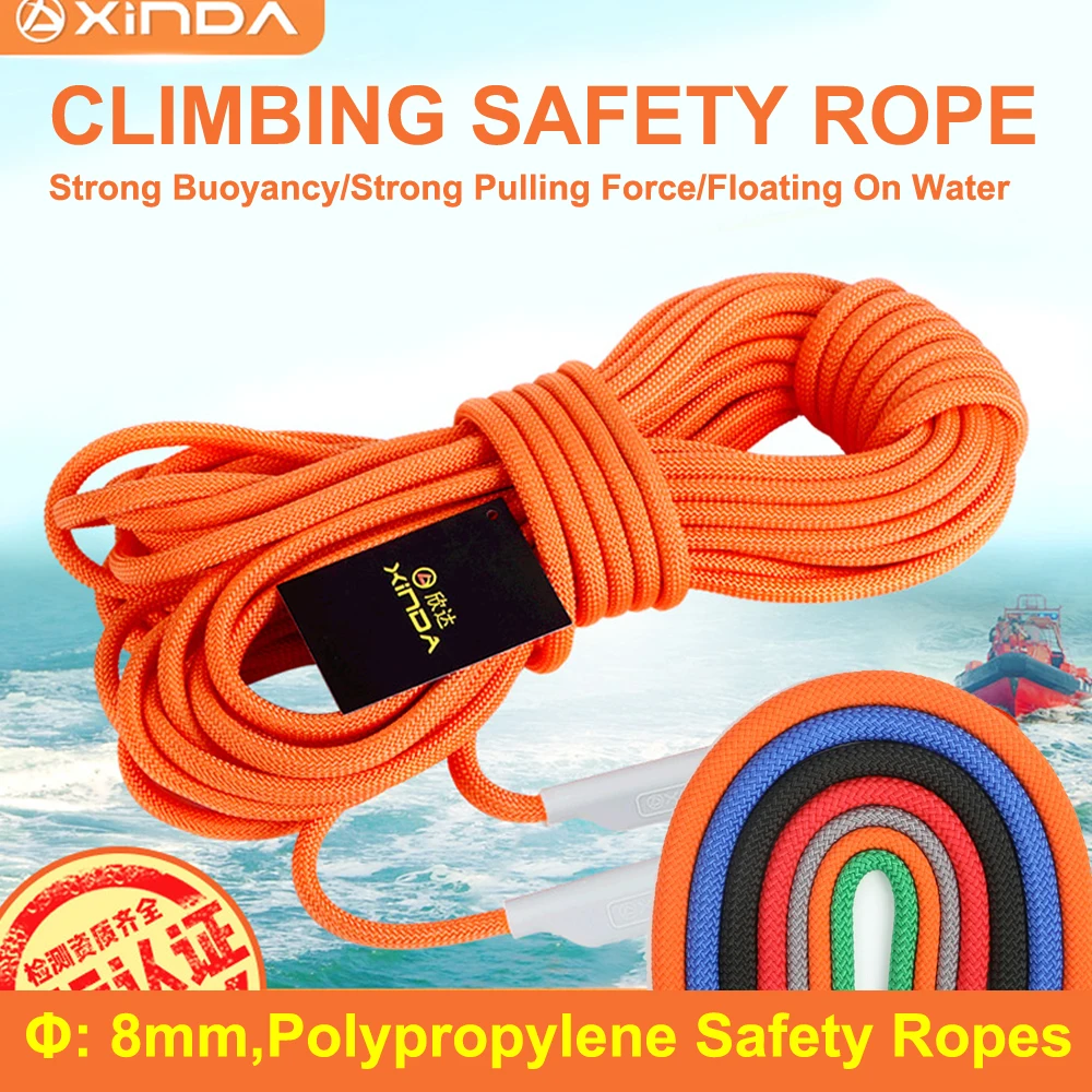 10m-Φ: 8mm,Polypropylene Safety Ropes, Rescue, Outdoor Climbing Insurance Ropes, Survival Supplies Equipment, P102