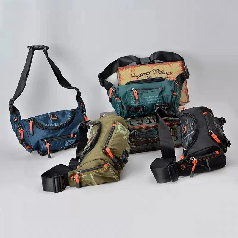 

Volunteer Men's Faionable Large Capaci Waterproof Crossbody Bag Small Bapa Waist Bag Street Trend Casual oulder Bag