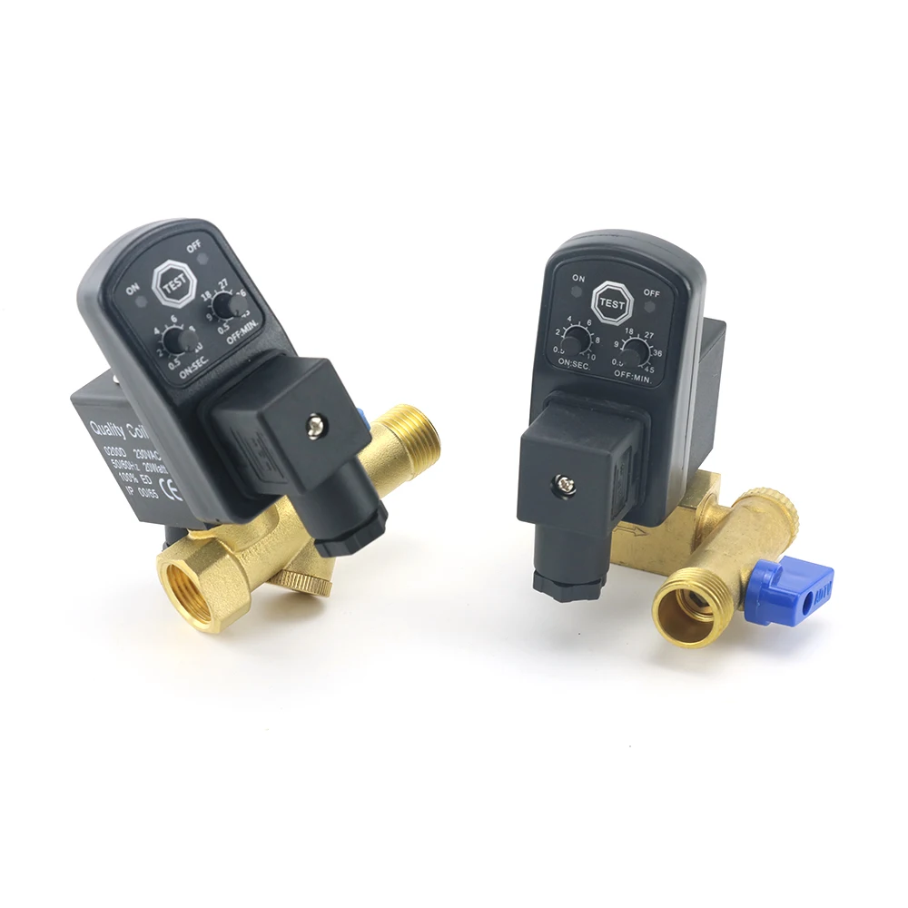 

1/2 "DN15 220 В/12 В/24 В латунный электронный сливной электромагнитный клапан автоматический таймер OPT-A B для воздушного компрессора охладитель бака сухой