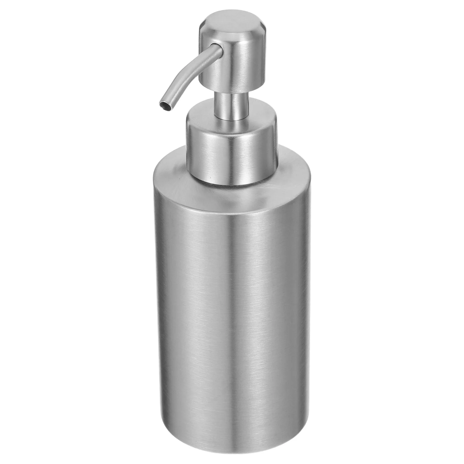 

Round Soap Dispenser Hand Silver Bathroom Refillable Stainless Pump Foam