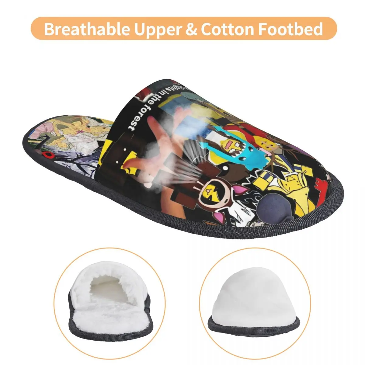 شبشب منزل 99 ليلاً في الغابات، ألعاب فيديو مضادة للانزلاق، شرائح إسفنجية مريحة في الأماكن المغلقة #4