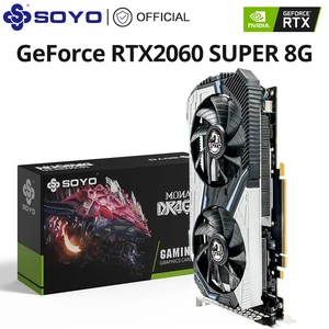 SOYO World Premiere Kartu Grafis Nvidia Geforce RTX 2060 SUPER GDDR6 8G Kartu Permainan Video Putih 256Bit Kartu RGB GPU Baru Penuh 8 penjualan terbaik rtx 2060 8gb - №