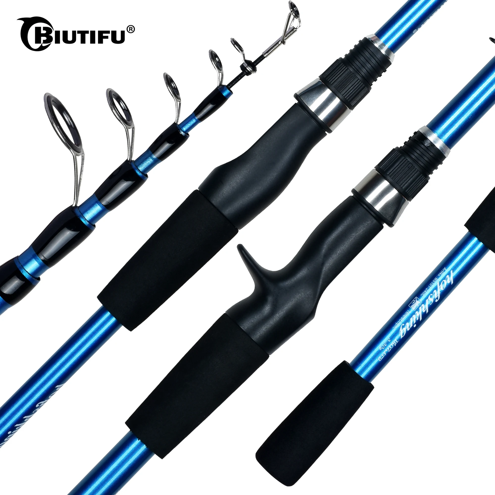 

BIUTIFU Telescopic Spinning Casting Mini Fishing Rod 1.8/2.1/2.4m Travel Bastcasting 3-30g Ultralight Carbon Lure Trout Pole