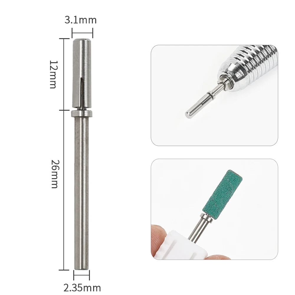 الفولاذ المقاوم للصدأ الرملي العصابات ل مانيكير ، مسمار الحفر الملحقات ، مغزل بت للأظافر ، حامل حلقة الصنفرة ، 3 مللي متر ، 32 مللي متر