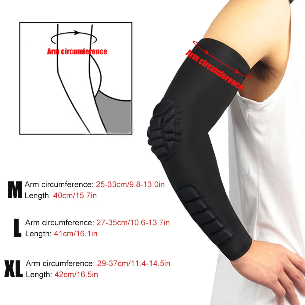 QMWWMQ 1Pcs Elbow Pads, Compression Shooter Sleeves Men Women Arm Sleeve with Pad for Basketball, Volleyball, Outdoor Sports