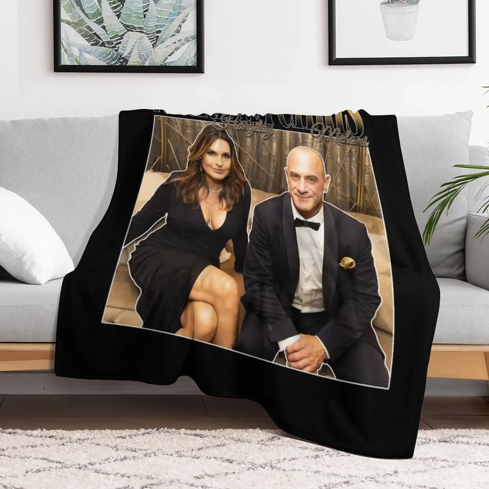 Mariska Hargitay and Chris Meloni Chriska at the Emmys vol 2 90s Inspired Throw Blanket Vintage Soft Comforter Blankets