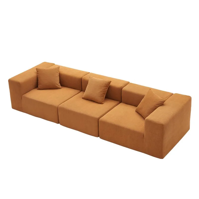 Fully compressed sofa, modern and simple, corduroy fabric sofa, large and small apartments, household living room