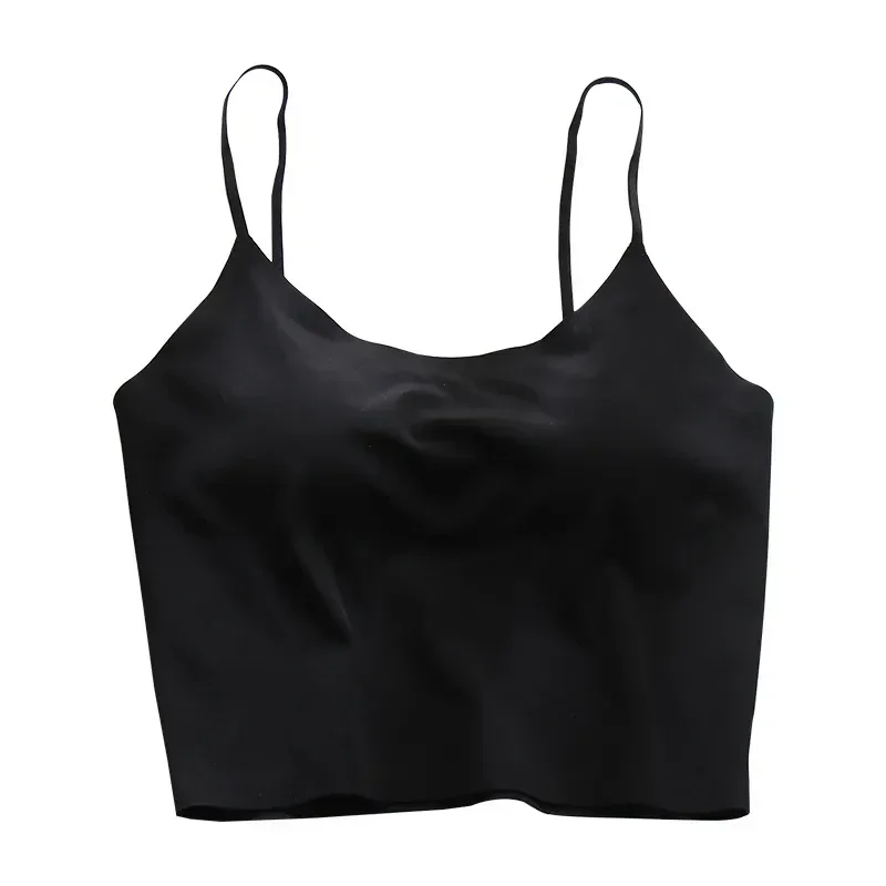 Ice Cropped Female Bras Up Underwear Top Silk Brassiere Bralette Push Breathable Girls Women Seamless Padded Sleeping Sexy