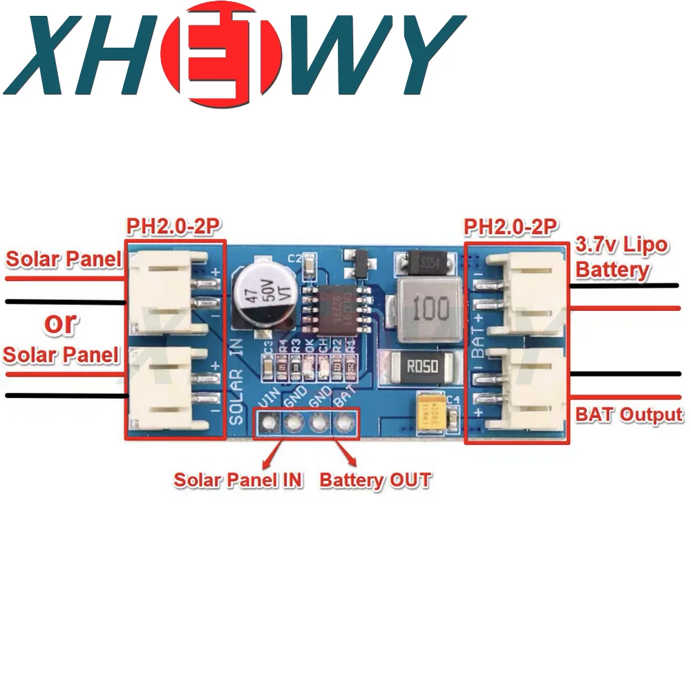 แผงที่ชาร์จแบตเตอรีลิเธียม Lipo แสงอาทิตย์ขนาดเล็ก CN3791 CN3163 CN3065โมดูลตัวควบคุมแผงโซล่าพร้อมสายเคเบิล