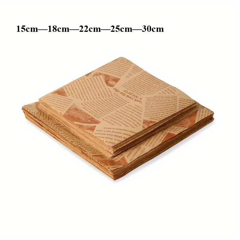 100 قطعة من ورق البرشمان المقطوع مسبقًا لتوفير الوقت - خبز متعدد الأغراض وتغليف الساندويتش والطهي - متين وآمن للطعام