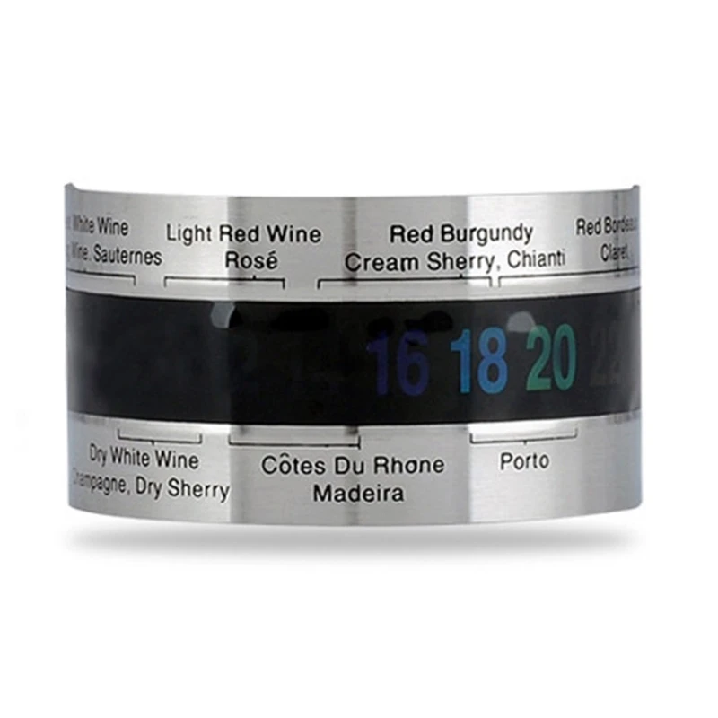 Stainless Steel Wine Thermometers Bracelet Thermometers with LCD Display