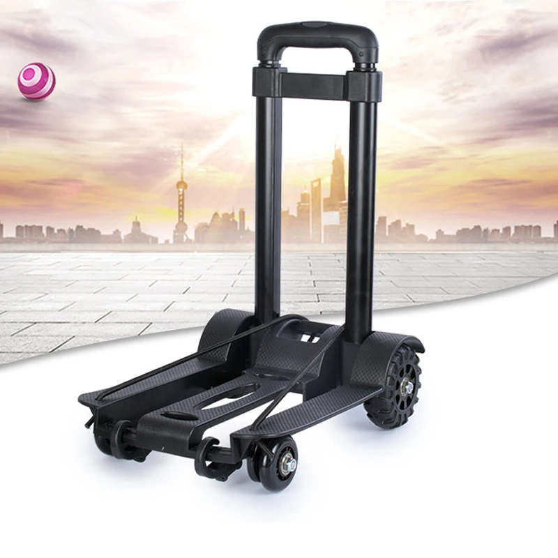 Large Pull Rod Folding Luggage Cart, Hand Cart, Portable Shopping Cart, Goods Trailer, Small Trolley, Household Food Shopping