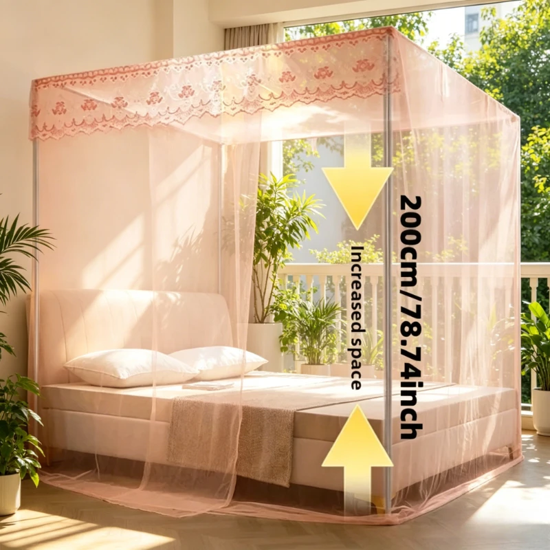 

Mosquito Net for Double Bed, Floor Length Princess Bed Canopy Ceiling Mount Without Stand, Hanging Anti Mosquito Bed Tent, 2026