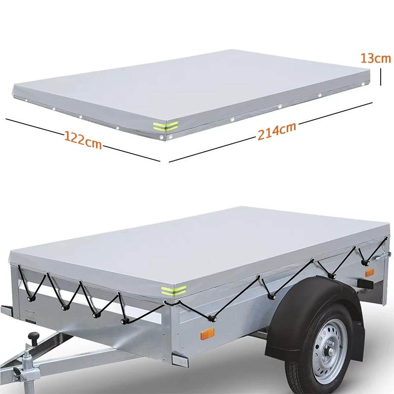 214x122x13cm 420DOxford Trailer Cover Tarpaulin Trailer Cloth Waterproof Dustproof Truck Canopy UV Protect Cover Outdoors Travel