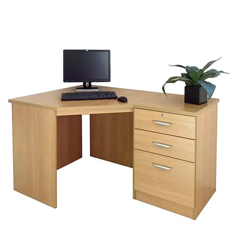 Modern Wooden Student Desk, Convertible Computer Bedroom Desktop with Drawer Lock, Stylish Study Writing Table