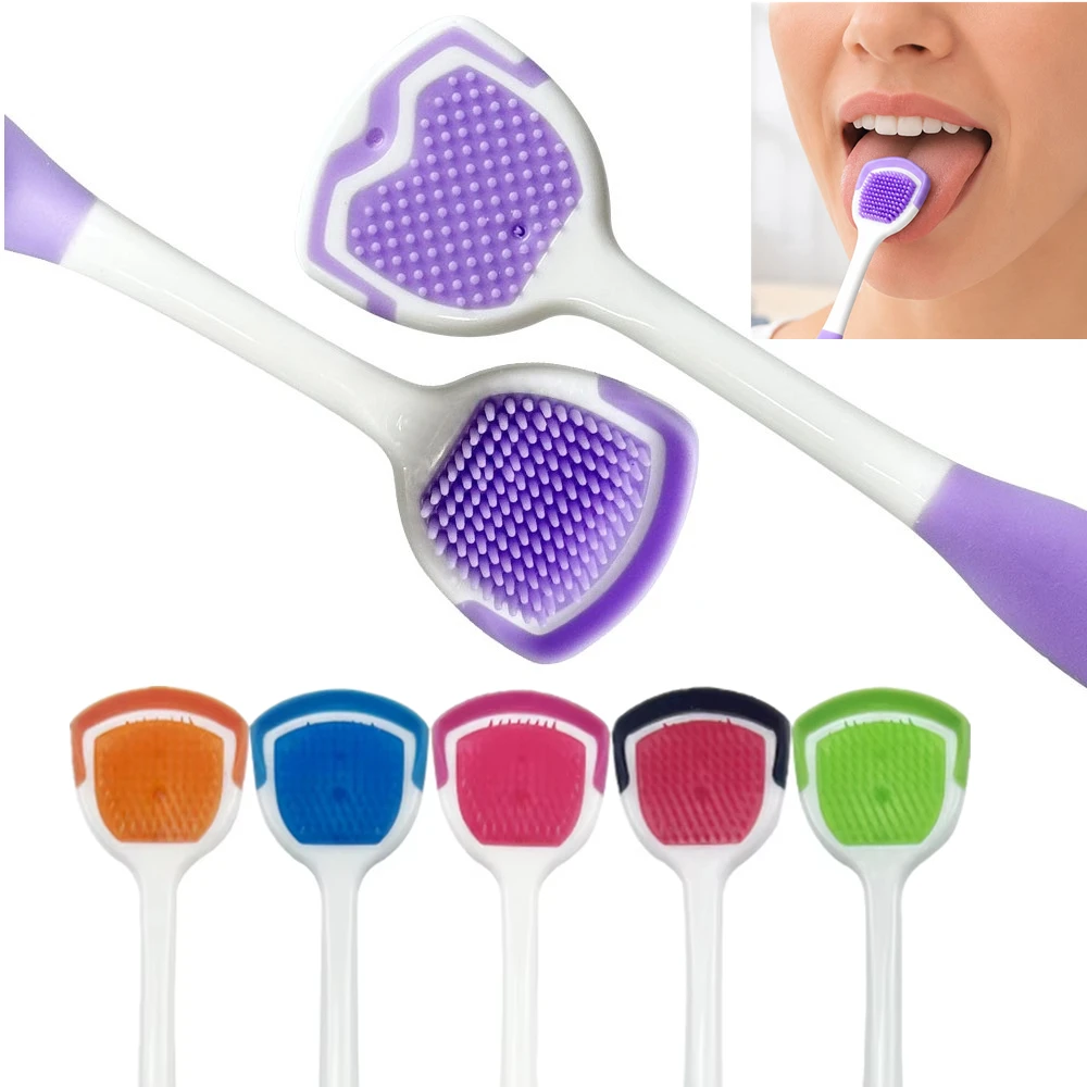 5pcs Tongue Scraper Cleaner For Adult Kid Reusable Silicone Tongue Brush Dental Eliminate Bad Breath Cleaning Tools Oral Care