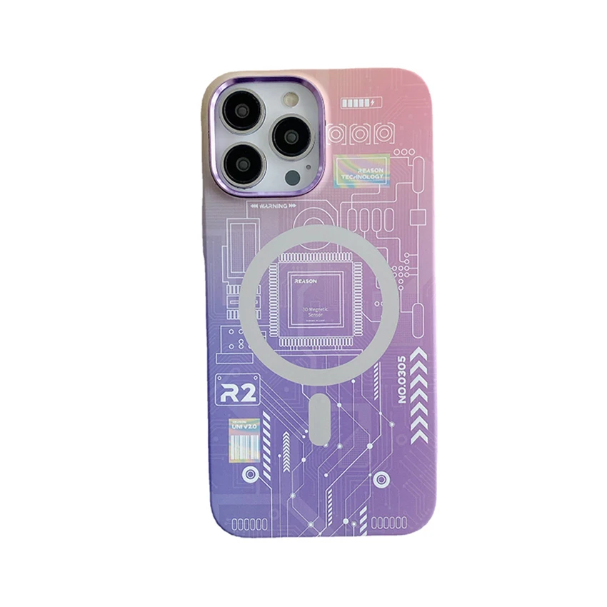 

Luminous Circuit Board Magnetic Phone Case For Iphone 16 15 14 13 12 11 Pro Max Plus 16Pro Matte Phone Case Hard Cover 14 Shell