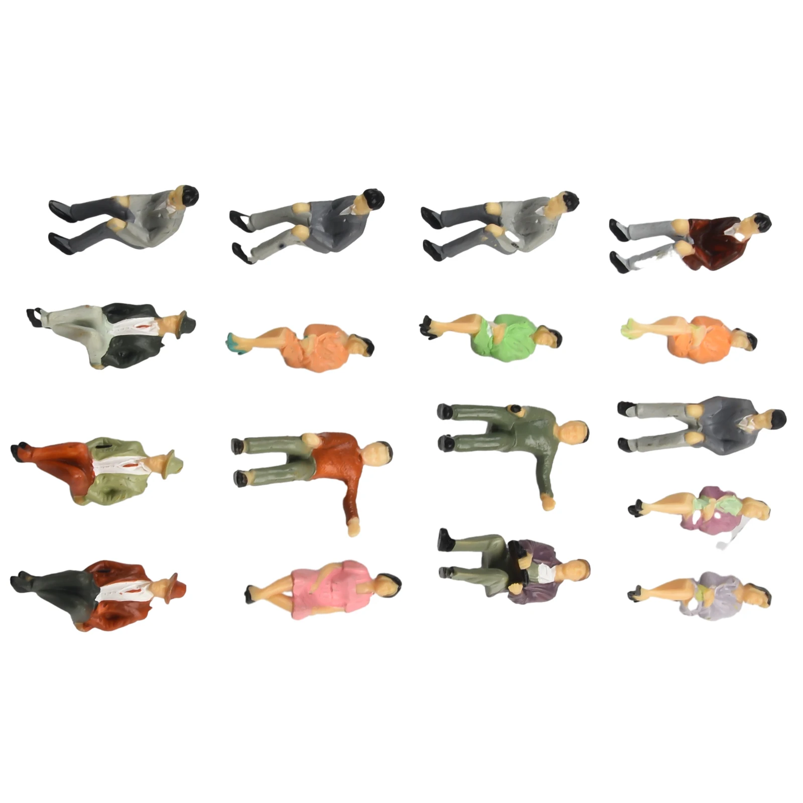 50-pcs Sitting Figures Scale 1:32 Model Figures People Track 1 Painted For DIY Landscapes For Railway And Building Layout