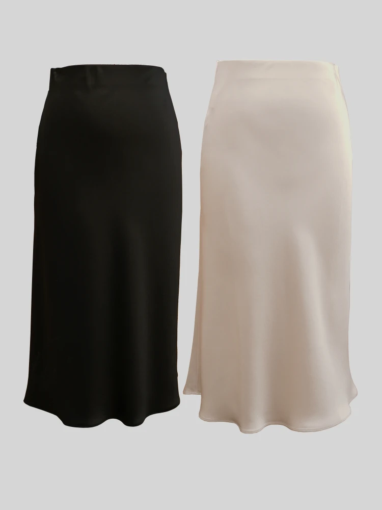 

Юбка-карандаш Uclio Gold Jade R0w из сатина средней длины с завышенной талией, однотонная, для офиса, лето 2025