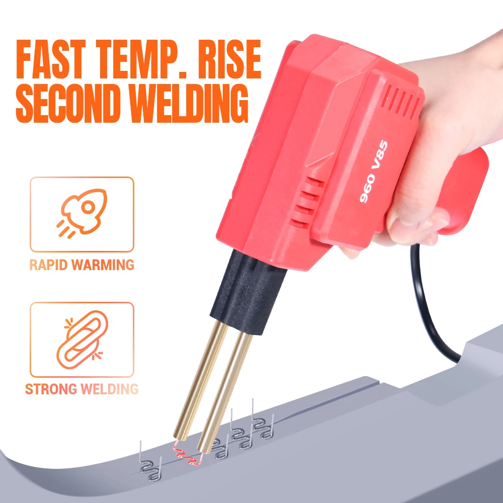 Пластиковый сварочный пистолет Silverflo 960-V85, 85 Вт, пластиковый сварочный аппарат, быстрый нагрев, горячий степлер, инструменты для ремонта бампера автомобиля с двумя фотолампами