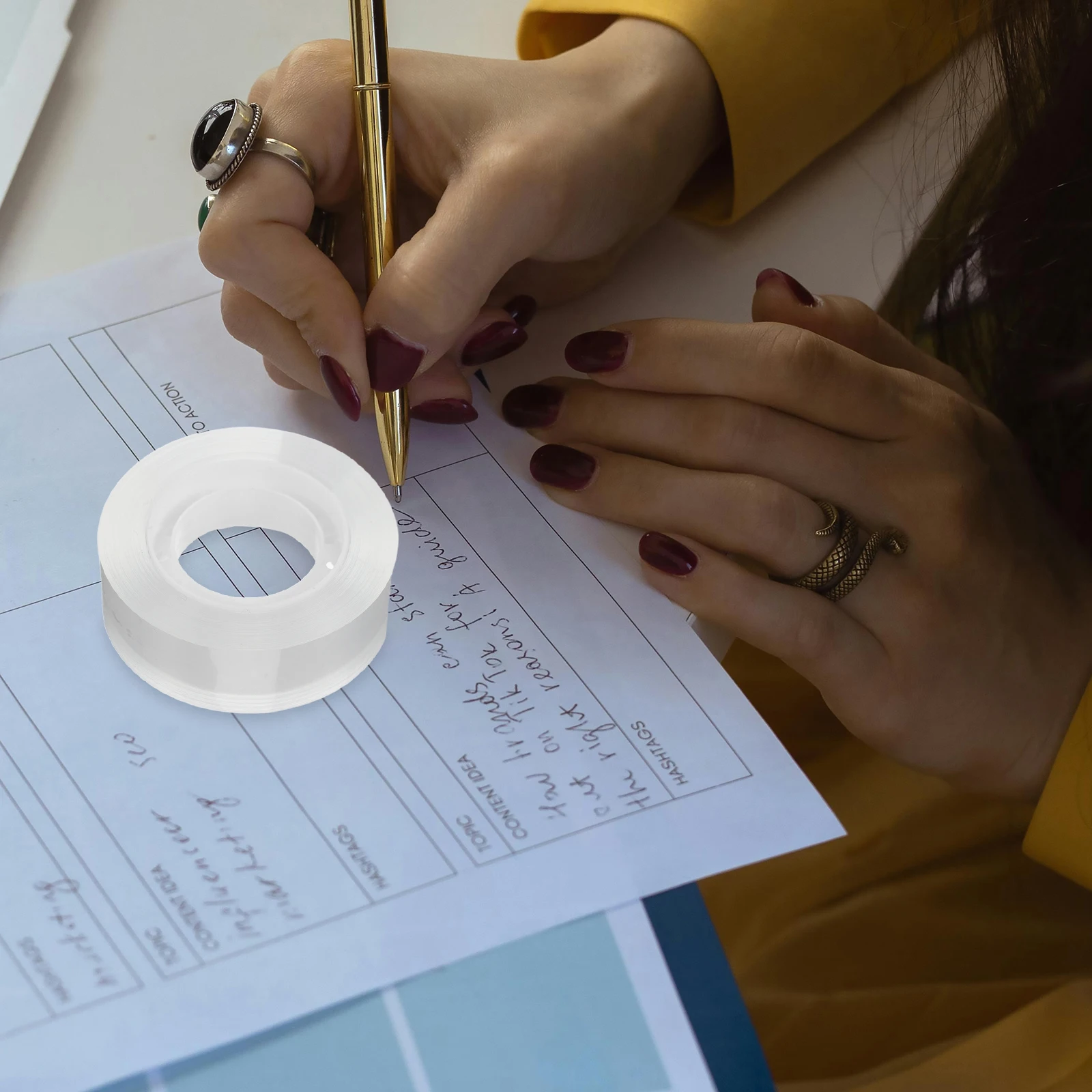 48 Rolls Transparent Tape Clear Office Refills Ultra Adhesive Strength School Packing Invisible Refill Sticky Glue