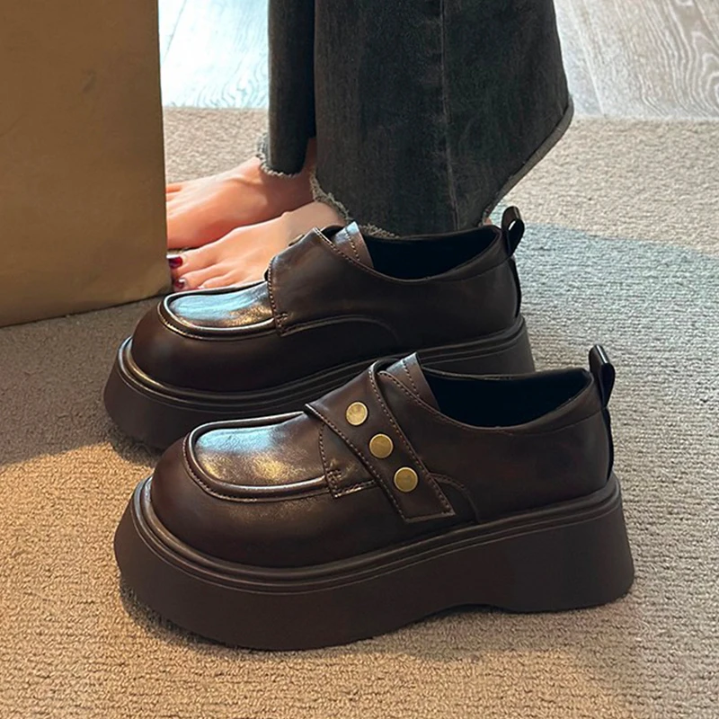 

Женские лоферы на плоской подошве, сандалии на платформе, лето 2024, новинка 2024, удобная обувь из мягкой кожи, повседневная прогулочная обувь, Zapatillas De Mujer