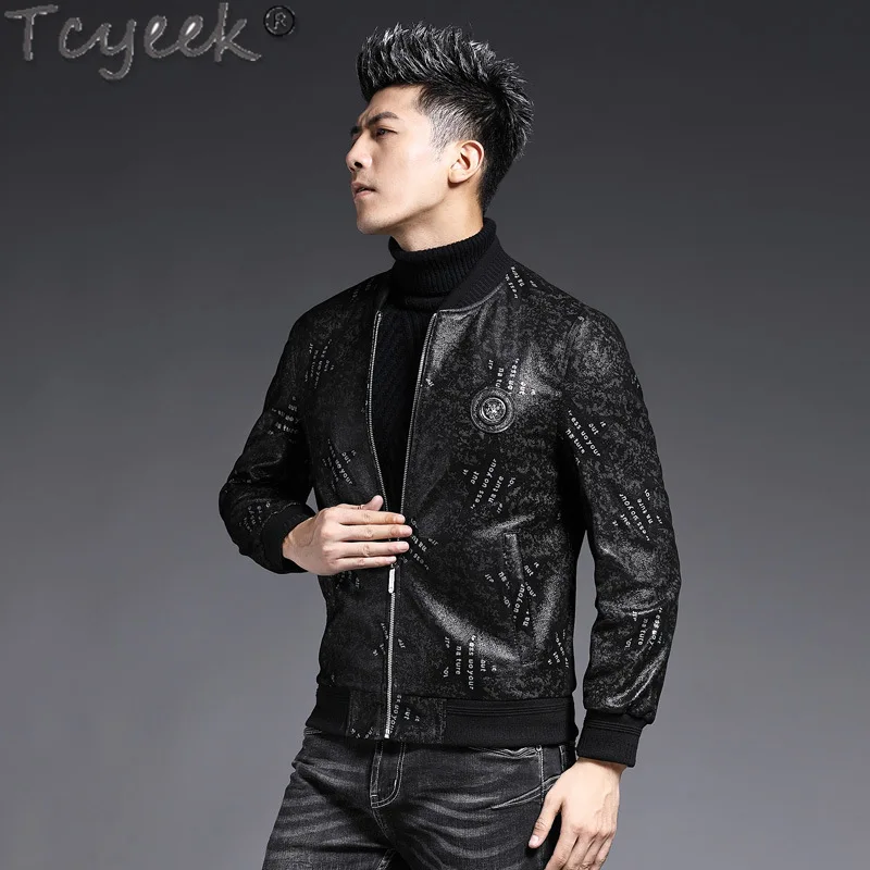 Tcyeek Real Leather Jacket Men Short Leather Coat Genuine Sheepskin Coats Spring Autumn Clothes Men's Motocycl Jackets 2024 Chic