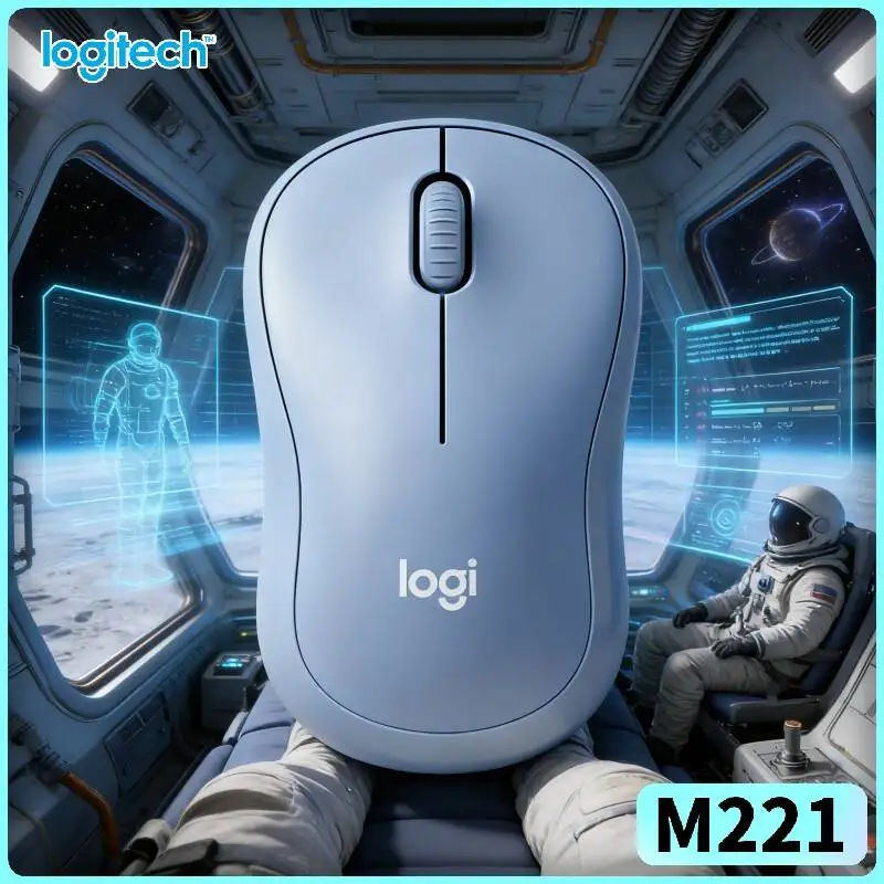 Logitech M221 Wireless Mouse - SilentTouch Tech, 2.4GHz 10m Range, Light Build, Laptop Desktop PC Mac Kits