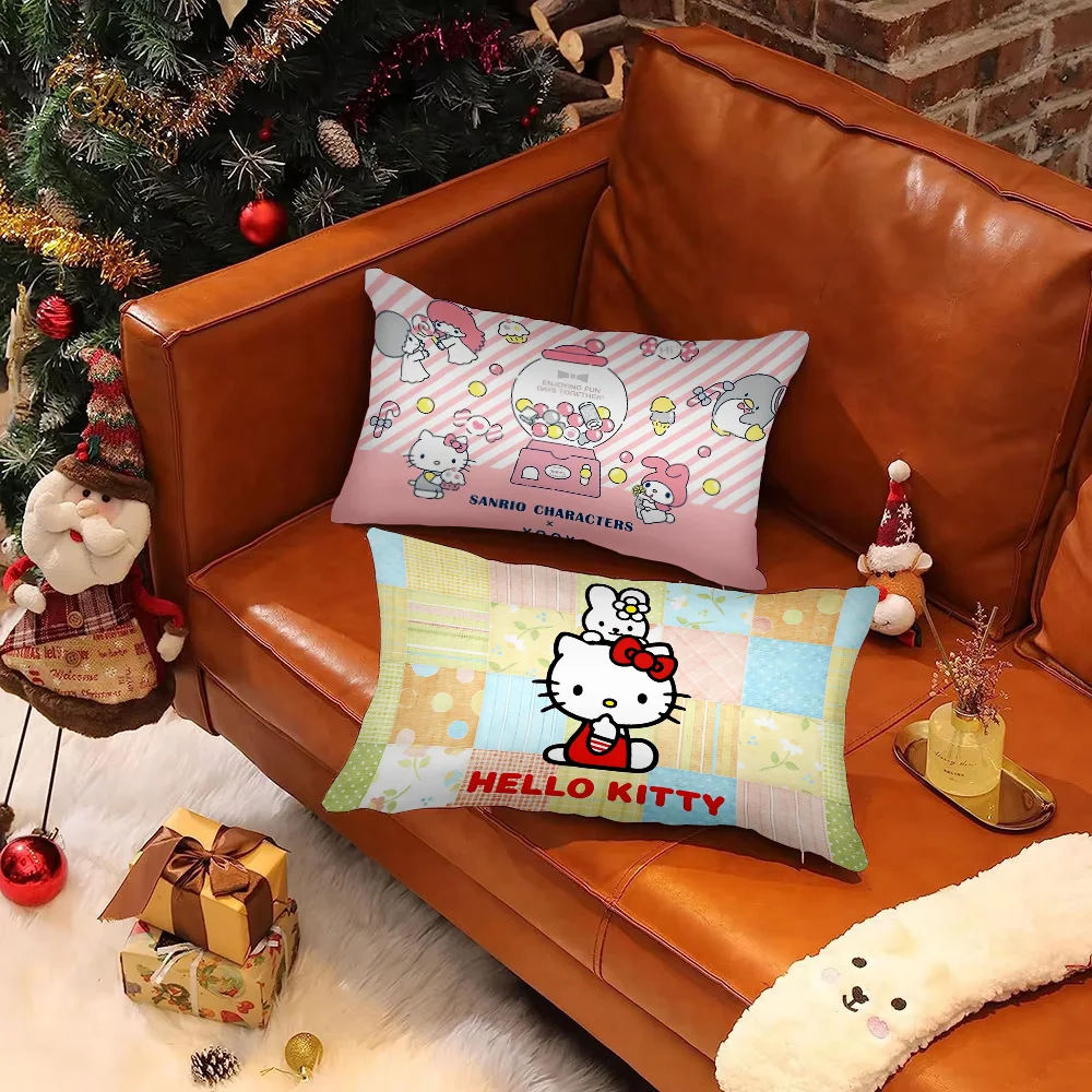 Cartoon Cute Hellokitty Double-sided Printing Rectangle Pillow Case Bedside Pillowcase Sofa Cushion Cover Room Home Decoration