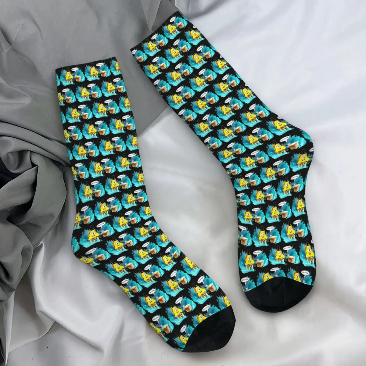 Bill Cipher Socks this is fine 2022 edition Kawaii Stockings Men's Sports Socks Autumn Design Anti Slip Socks