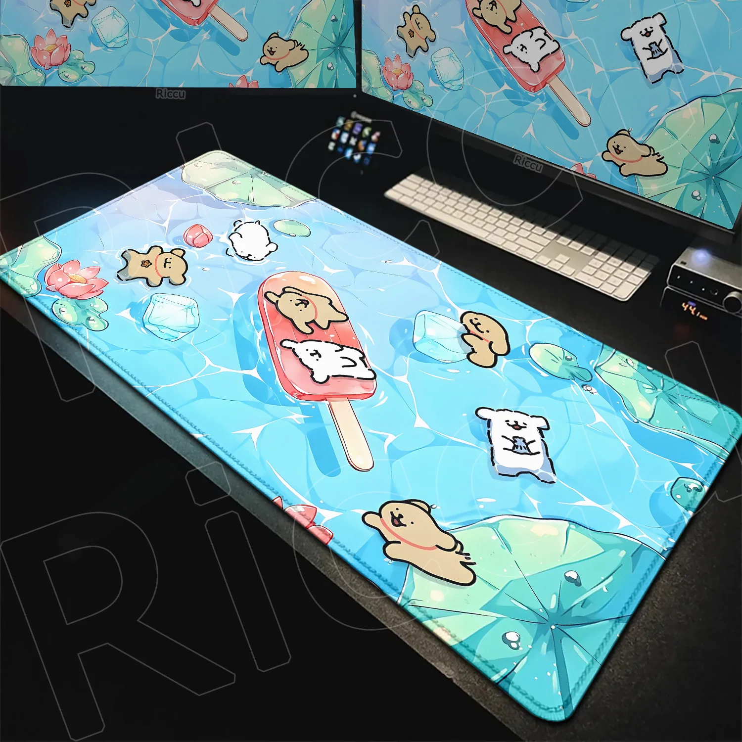 

Large Gaming Keyboard mat HD Washable Non-slip speed Locking Edge Based XXL 900x400mm Mouse pad Kawaii Line Dog Soft Mats Rubber