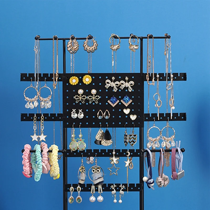 7 Tiers Self-Designed Jewelry Display Rack Earring Jewelry Rack Earring Storage Necklace Rack Jewelry Storage Easy Install