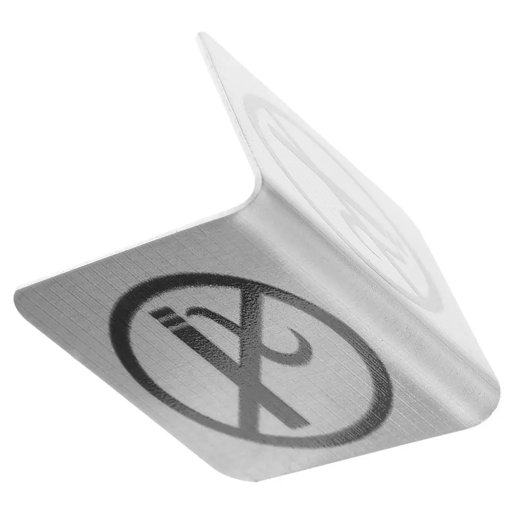 

Double Sided Stainless Steel No Smoking Desk Sign Table Tent Card for Office Restaurant Hotel Hospital Non Smoking Table Logo