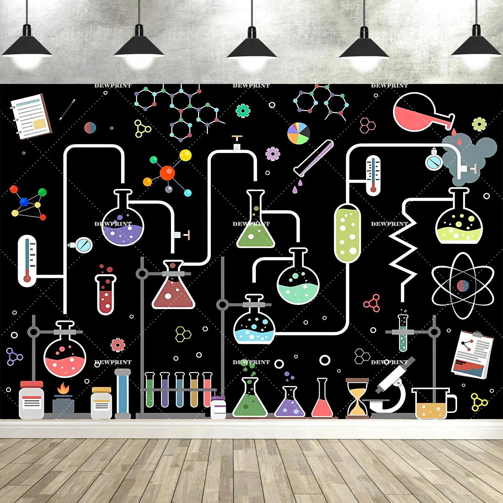 Science Laboratory Chemical Fun Mad Scientist Invitation Birthday Baby Shower Kids Portrait Photography Background Banner Props
