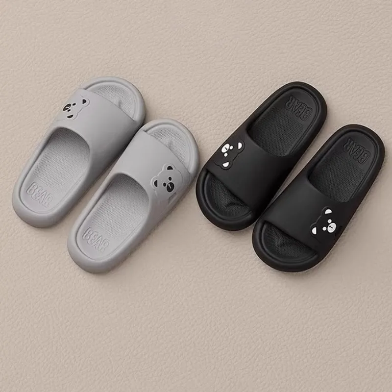 Man Shoes Summer New Cartoon Bear Indoor Women's Slippers Light Soft EVA Slippers Comfort Home Bathroom Non Slip Shoes for Woman