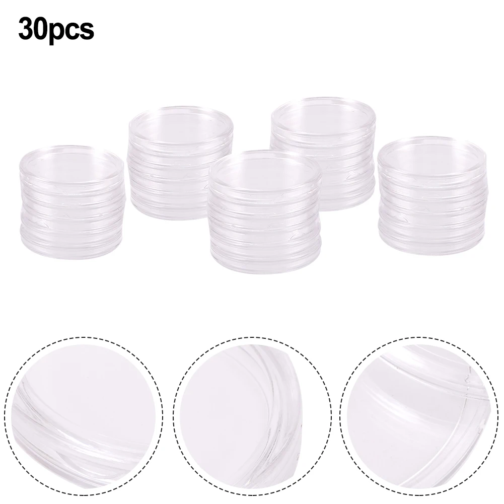 Caja de almacenamiento para monedas, estuche hermético transparente, delicado, fácil de abrir, soporte redondo de plástico resistente a los arañazos, elegante y transparente