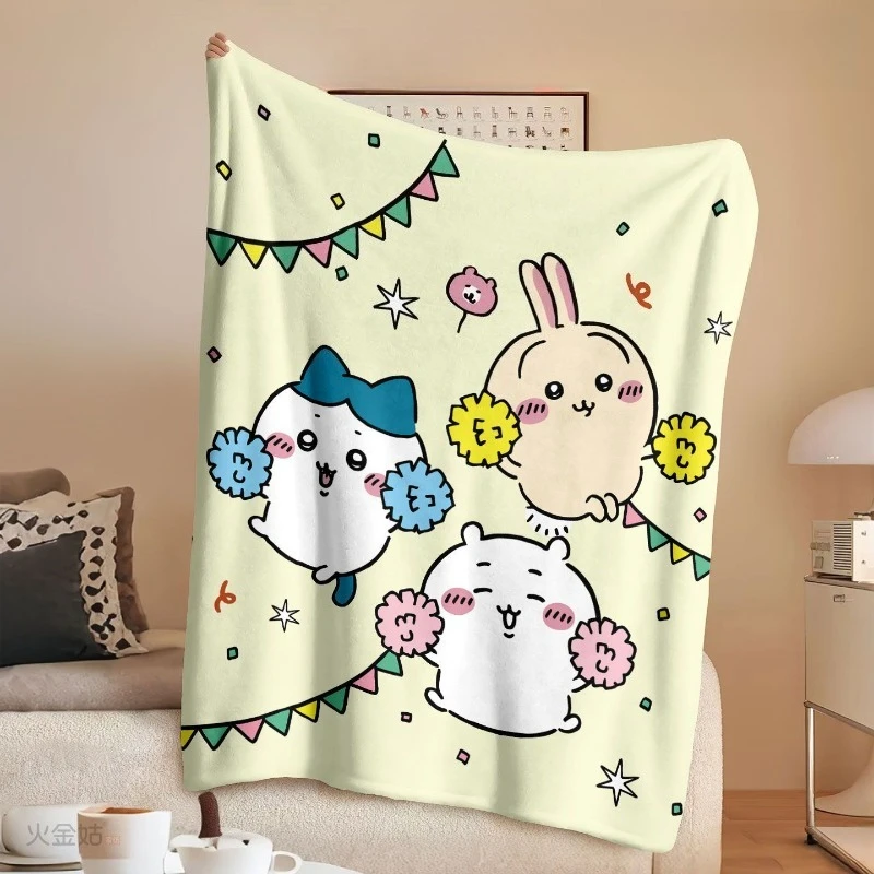 Anime Chiikawa Air Conditioning Blanket Bedroom Comfortable Keep Warm Thick Money Flannel Nap Cover Legs Dormitory Lunch Blanket