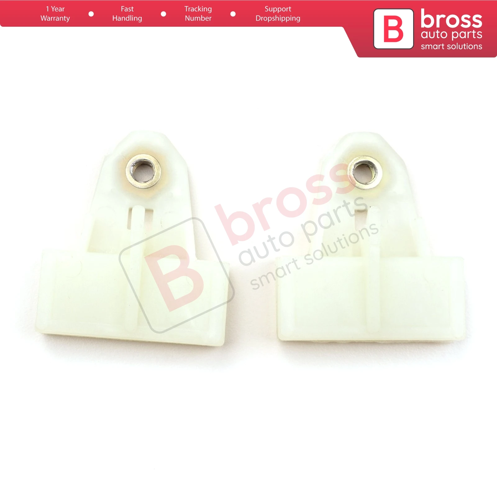 Bross BWR5051 2 Pieces Electrical Power Window Regulator Glass Channel Slider Sash Connector Clips for Nissan, Hyundai